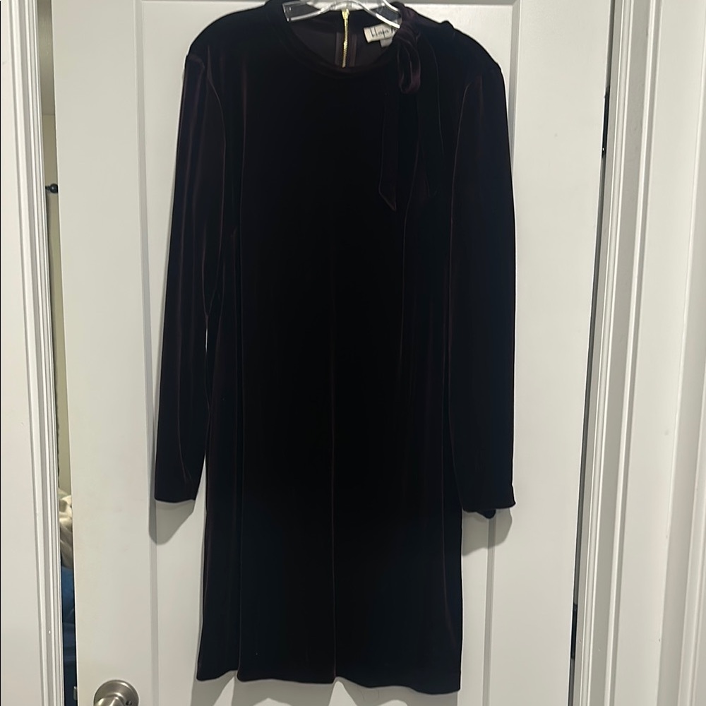 Harper Rose Purple Mini Sheath Dress with Long Bishop Sleeves for Cocktail